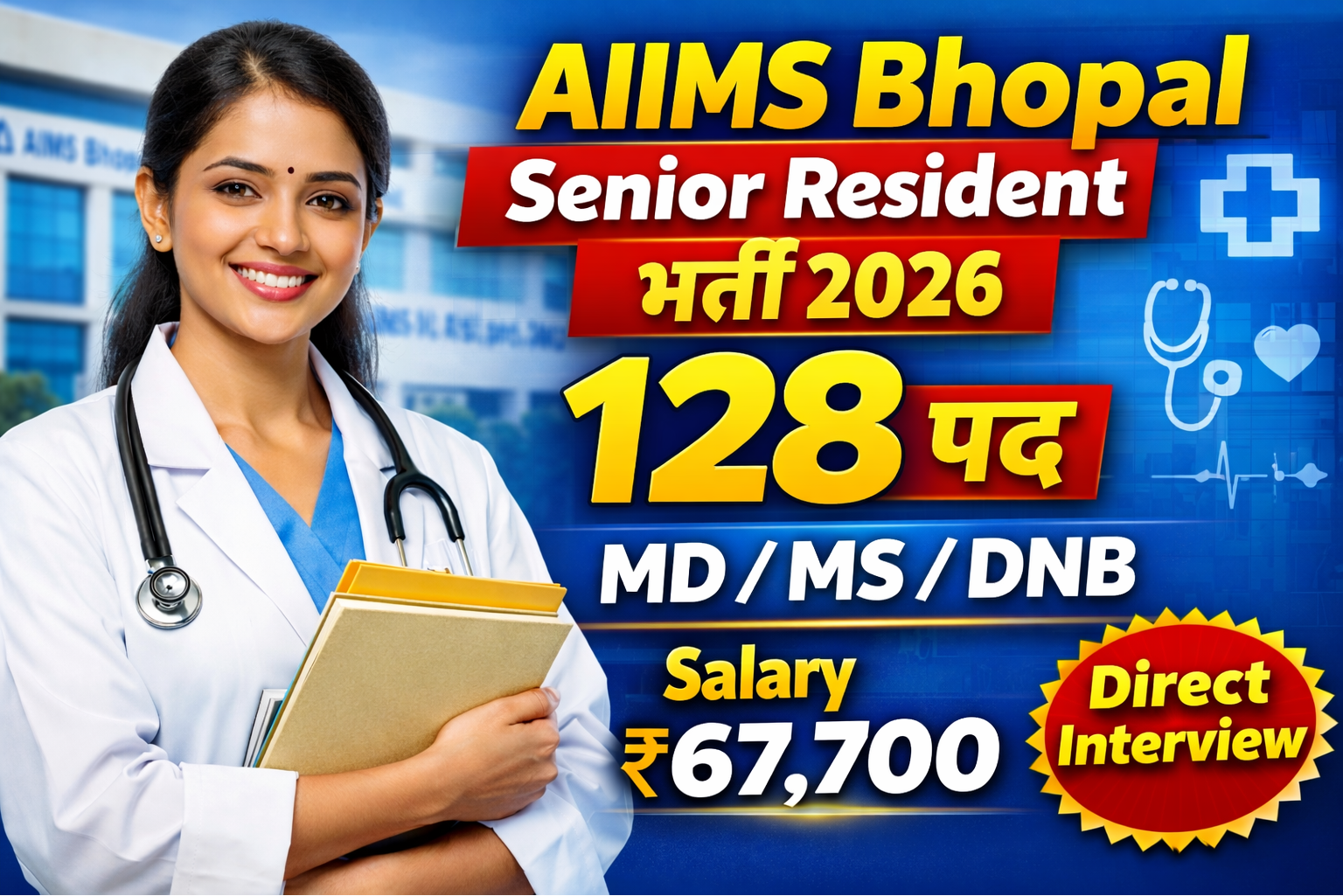 AIIMS Bhopal Senior Resident Vacancy 2026