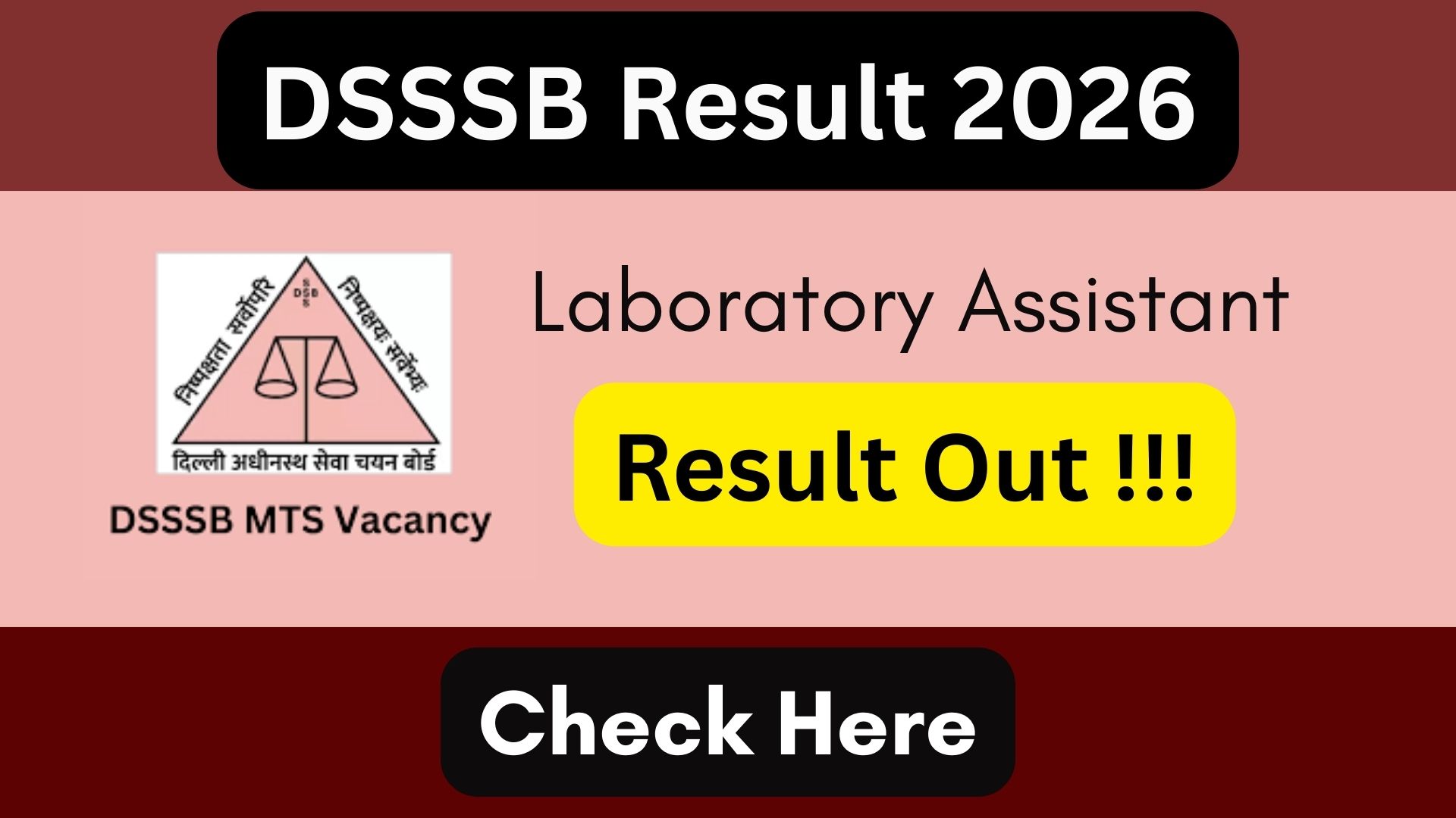 DSSSB Laboratory Assistant Result