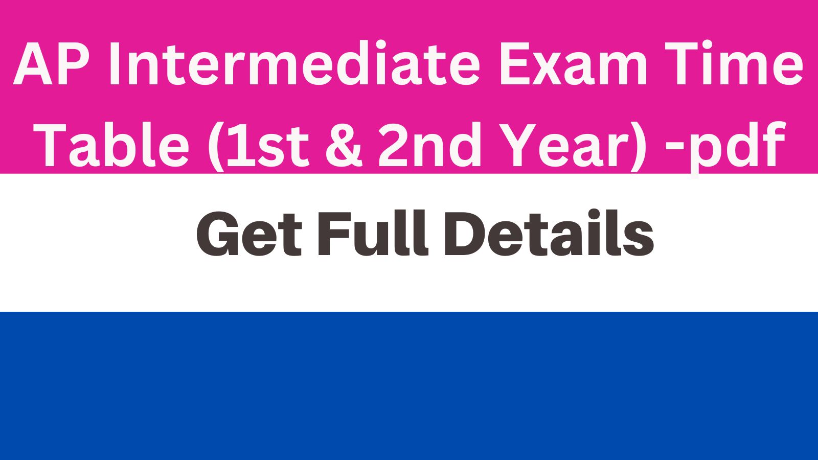 AP Intermediate exam Time Table 2024 PDF for 1st 2nd Year