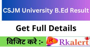 CSJM University B.Ed Result