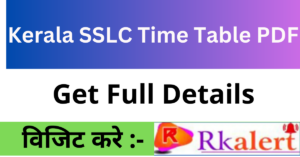 Kerala SSLC Time Table 2025 