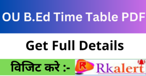 OU B.Ed Time Table