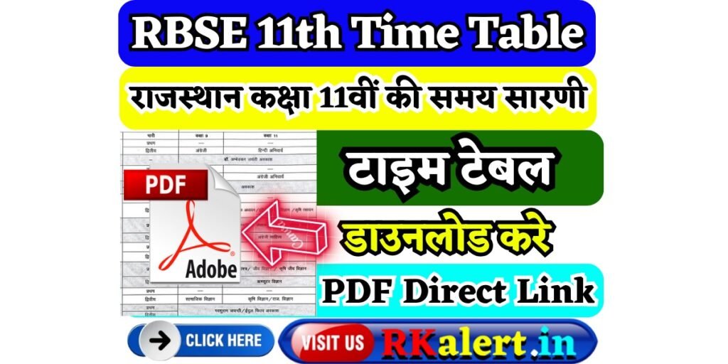 RBSE 11th Class Time Table 2024