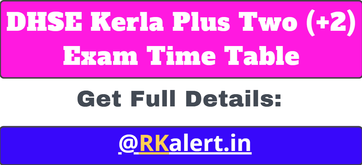 Kerala Plus Two Exam Time Table 2025 PDF Link