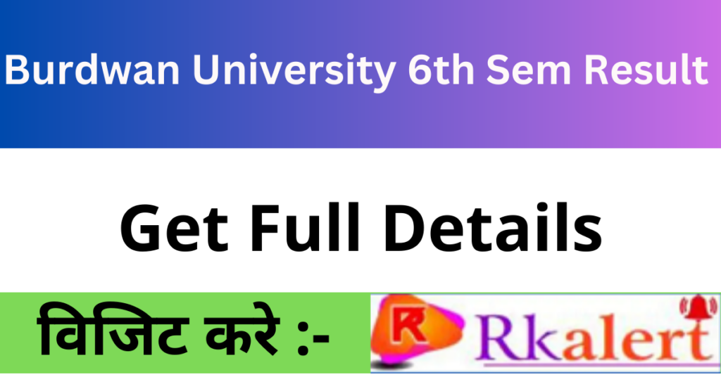 Burdwan University 6th Sem Result 2023