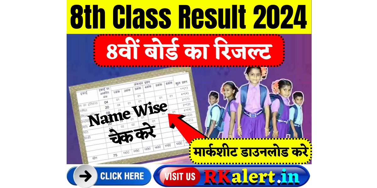 8th Class Result 2024 Name Wise लिंक जारी 8वीं का रिजल्ट Marksheet