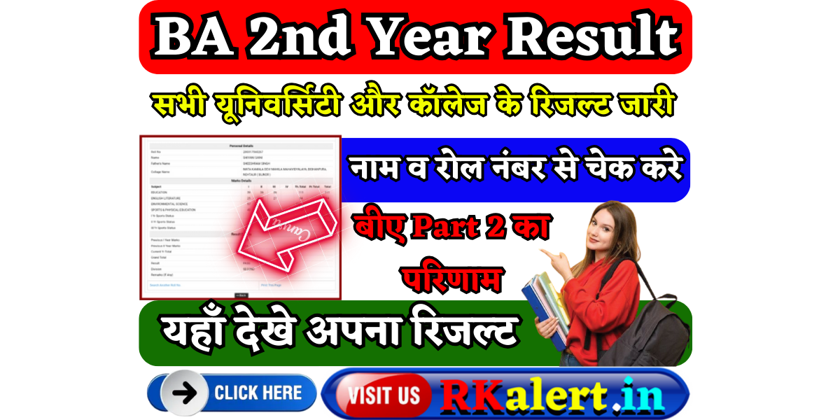 BA 2nd Year Result 2024 Name Wise घोषित University BA 2nd Year