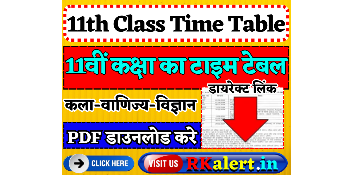 Class 11th Arts Commerce Science Time Table Exam Date