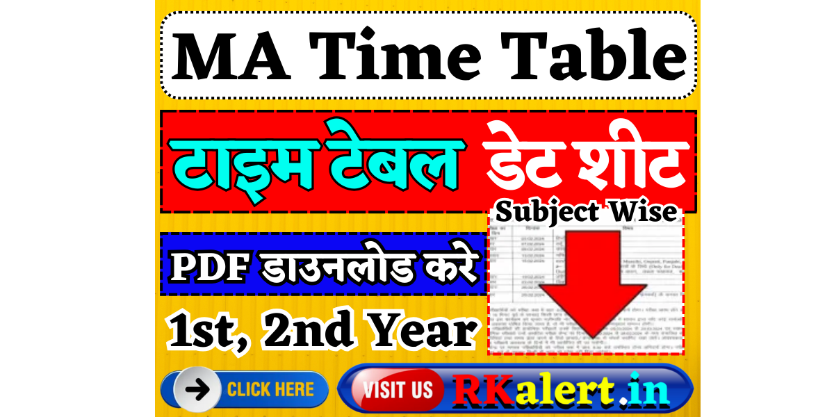 MA Time Table Previous Final Year Exam Date Sheet