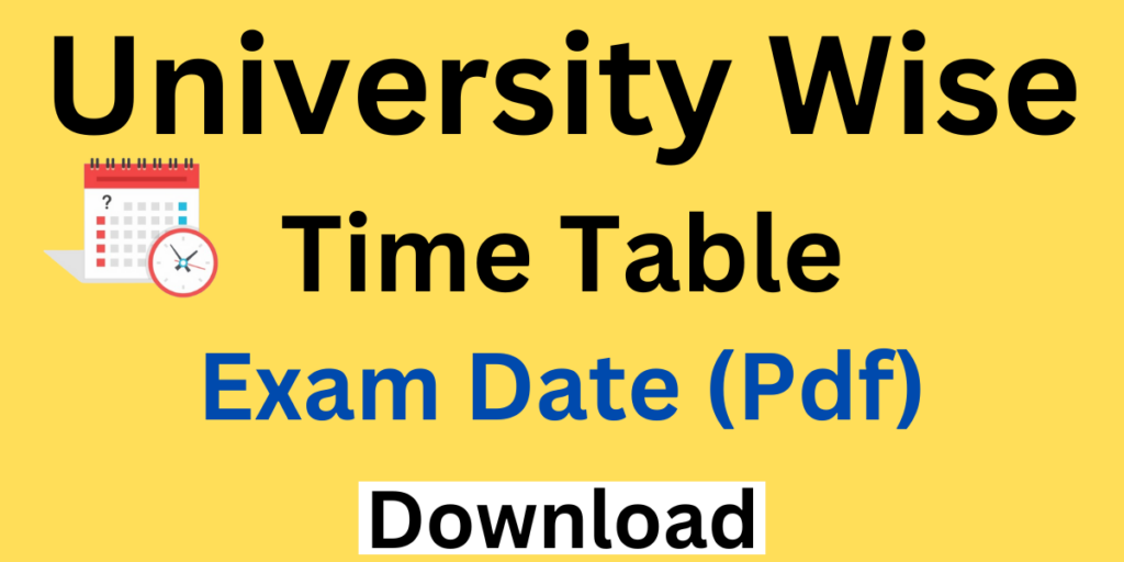 B.Sc Time Table 2024 Download