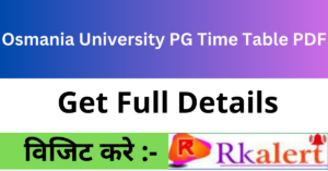 Osmania University PG Time Table