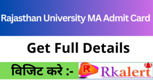 Uniraj MA Admit Card 2024 Rajasthan University MSc MCom Exam Hall Ticket