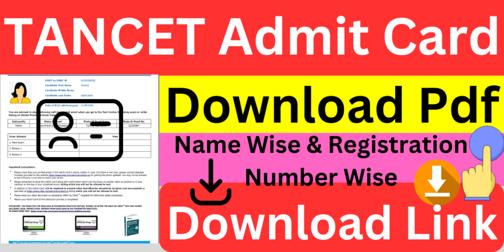 TANCET Admit Card 2024