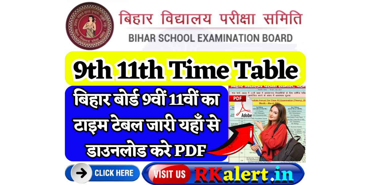 Bihar Board 9th 11th Table Table 2025