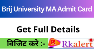 Brij University MA Admit Card