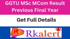 GGTU MSc MCom Result