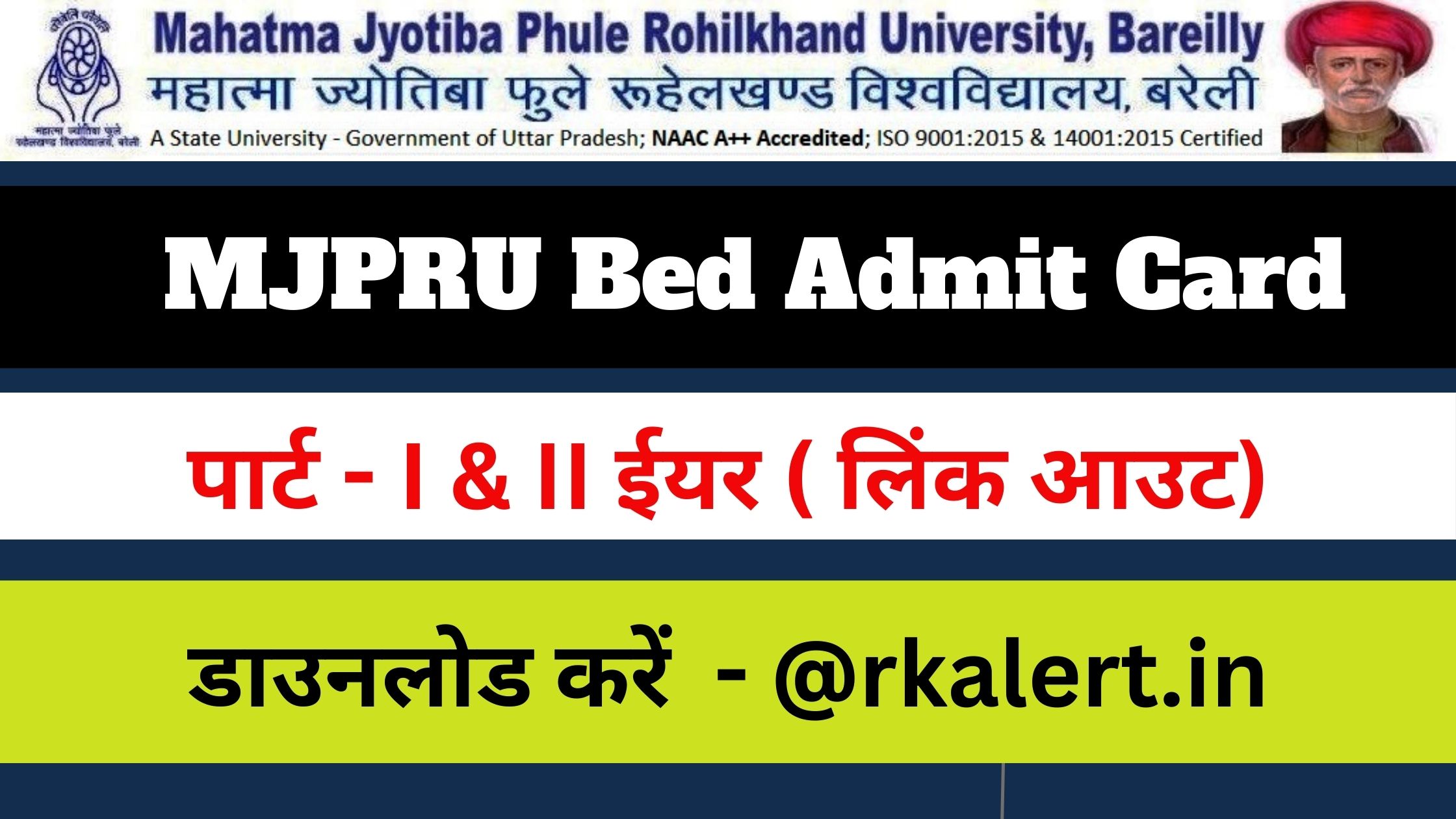 MJPRU B.Ed Admit Card 2024 Download Part 1 2 Year