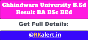 Chhindwara University B.Ed Result