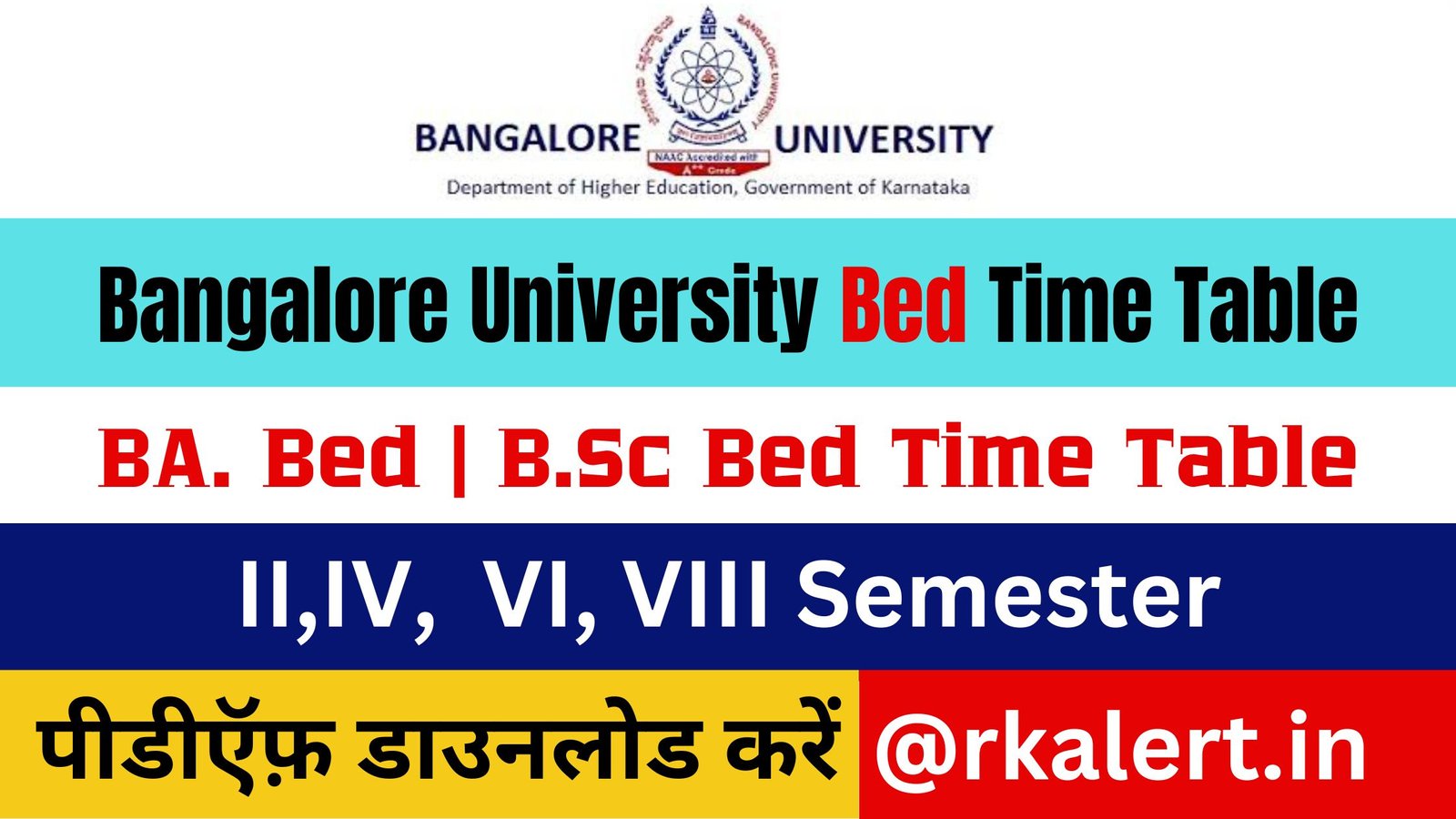 Bangalore University Bed Time Table