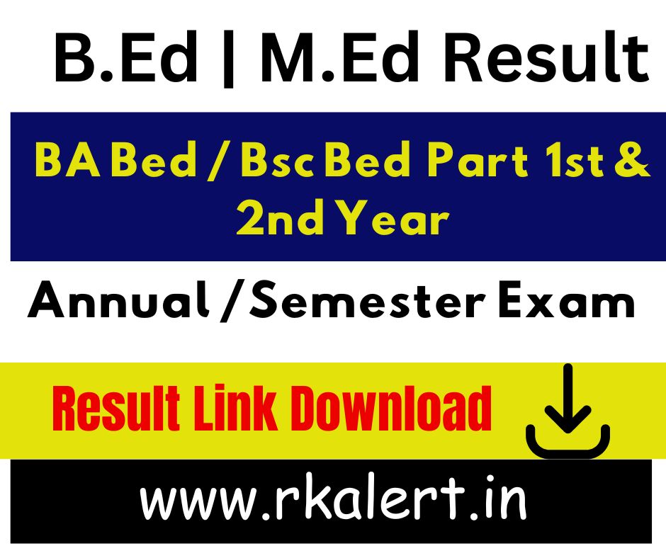 B.Ed Result 2024 Name Wise (जारी) Check BA. Bed / B.Sc Bed / M.Ed ...