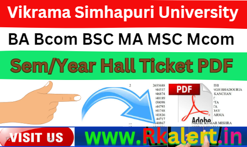 VSU Degree Hall Ticket 2024 UG/ PG Exam Admit Card