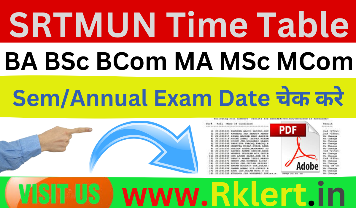 SRTMUN Time Table 2024 (Out) BA Bcom BSC MA MSC Summer Sem/Year Exam ...