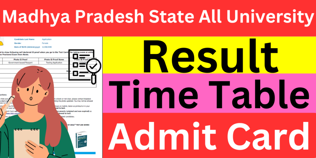 Madhya Pradesh State All University Result 2024 (Link) Time Table & Admit Card