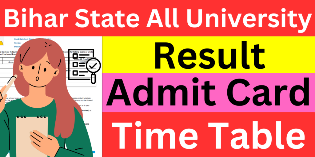 Bihar State All University Result 2024 (Link) Time Table & Admit Card