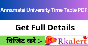 Annamalai University Time Table