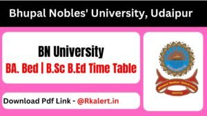 N University B.Ed Time Table