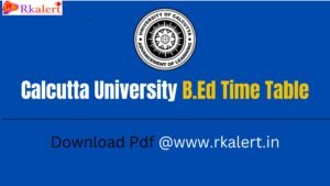 Calcutta University Bed Time Table