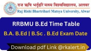 RRBMU Bed Time Table