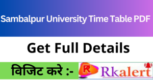 Sambalpur University Time Table