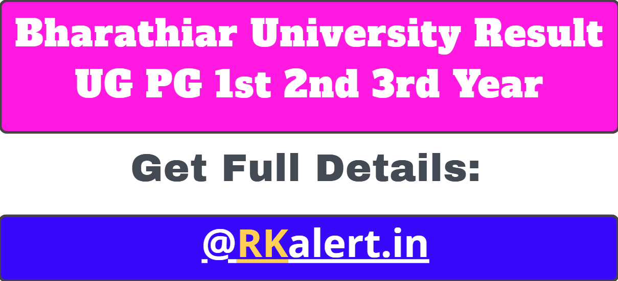 Bharathiar University Result 2024 UG PG 1st 2nd 3rd Year Results ...