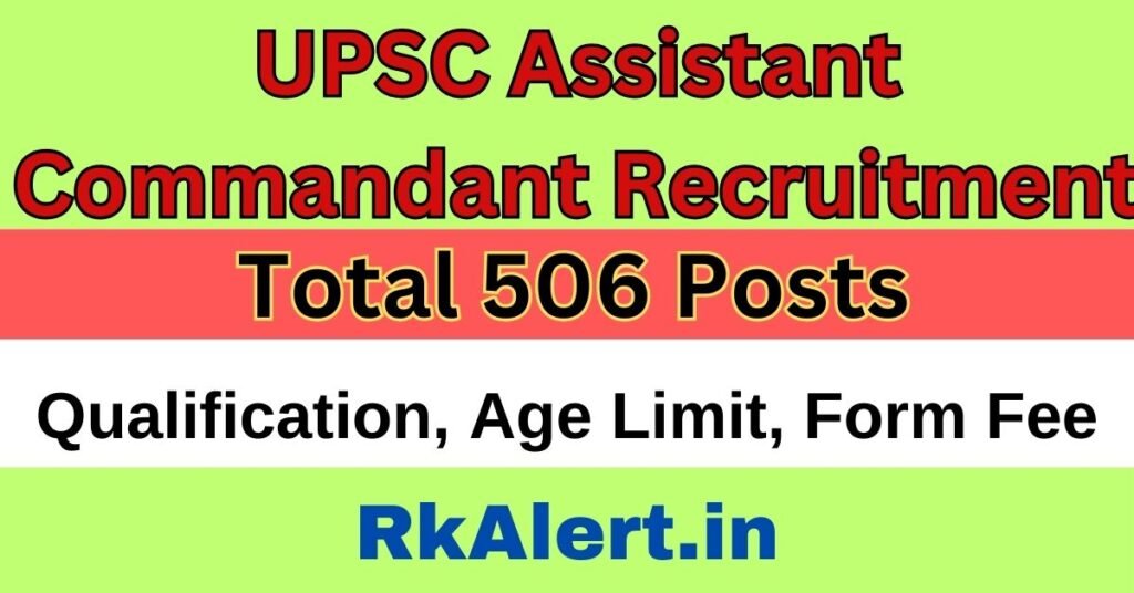 UPSC CAPF AC Recruitment 2024