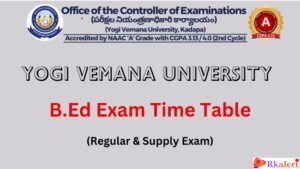 Yogi Vemana University Bed Exam Time Table