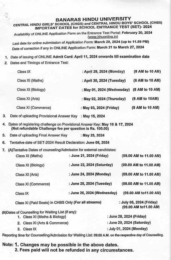 BHU B.Ed Entrance Exam Result 2024 Cutoff Marks | Merit List