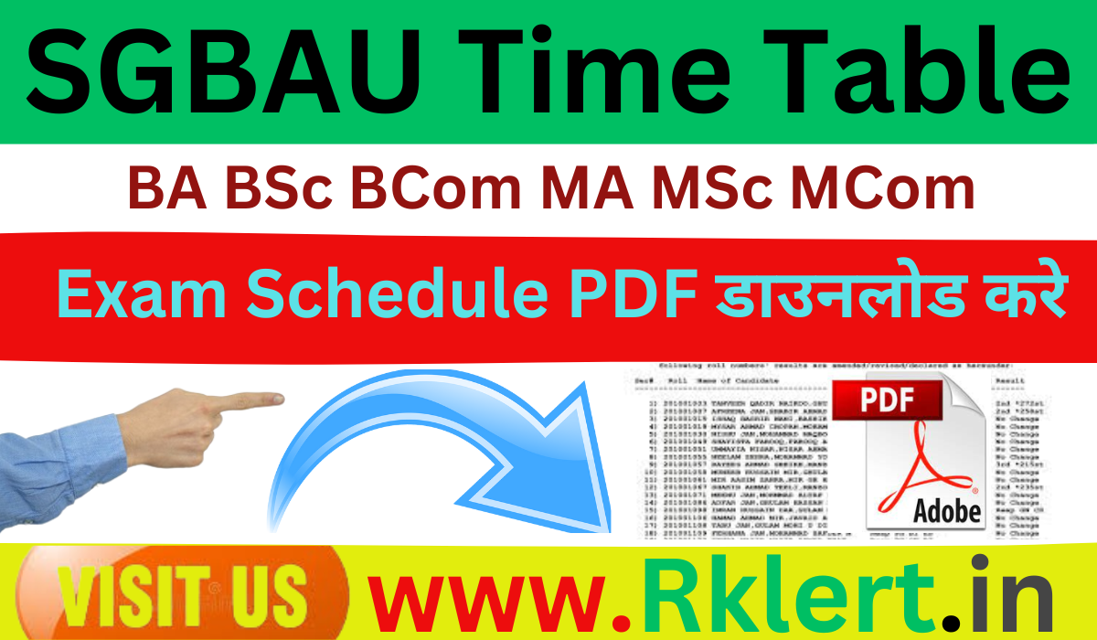 SGBAU Time Table 2024 Link BA BSc MA Msc Even/Odd Sem Exam