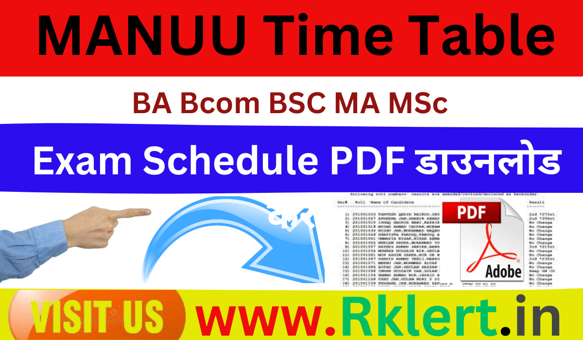 MANUU Time Table 2024 BA Bcom BSC MA MSc Even/Odd Sem Exam Date Sheet PDF