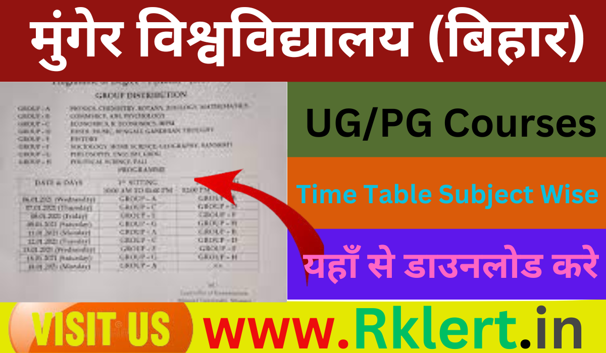 Munger University Time Table 2024 Download Ba Bba Bca Bphrma Ma Msc Degree Semannual Exam Date 6747