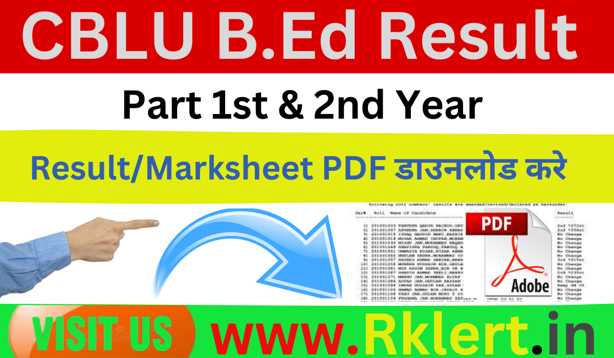 CBLU B.Ed Result 2024 Name Wise Download Chaudhary Bansi Lal University ...