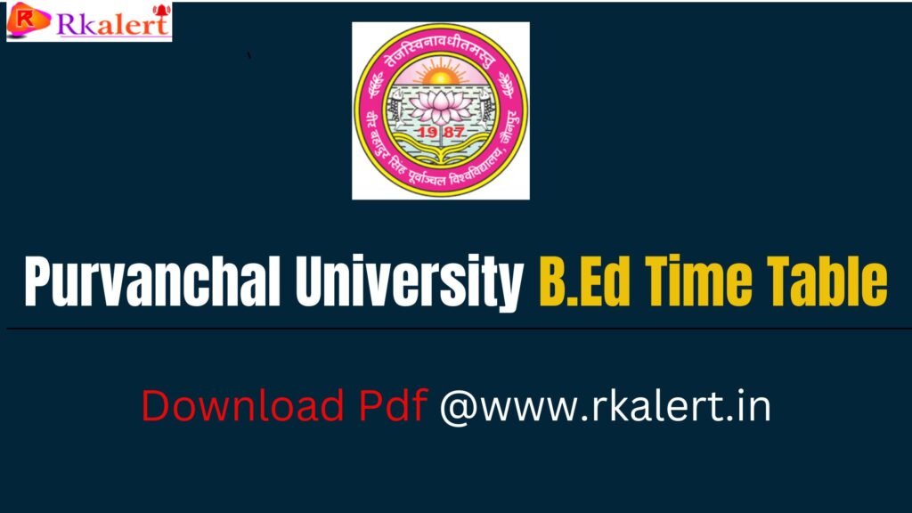 VBSPU B.Ed Time Table 2025 B.P.Ed. M.P.Ed Exam Date