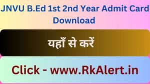 JNVU B.Ed Admit Card 