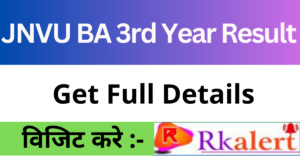 JNVU BA 3rd Year Exam Result