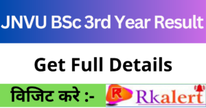 JNVU BSc 3rd Year Result