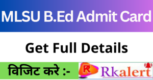 MLSU B.Ed Admit Card