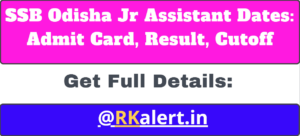 SSB Odisha Junior Assistant Result 2024 Cut off Marks Merit List