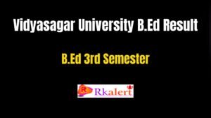 Vidyasagar University B.ed Result