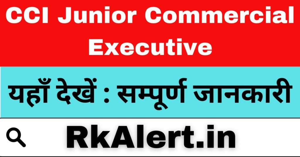 CCI Junior Commercial Executive Recruitment 2024