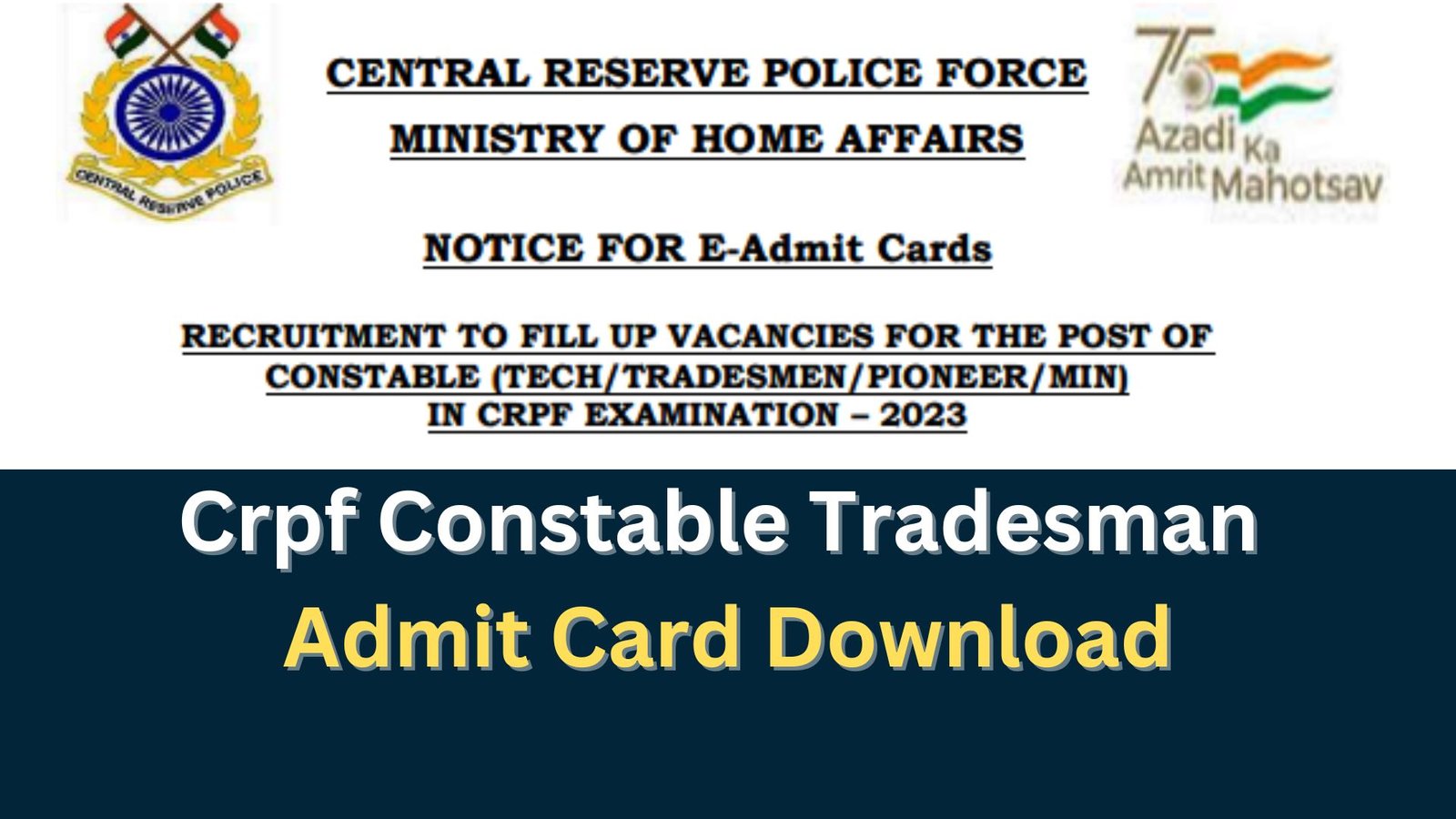 CRPF Constable Admit Card